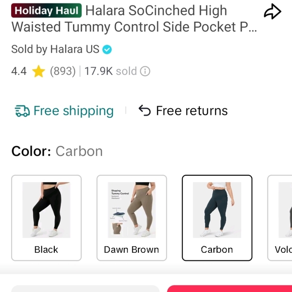 High-Waisted Navy Leggings - Picture 4 of 4